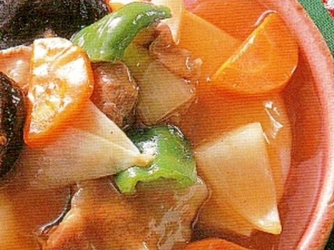 レンジで簡単・野菜の甘酢あんかけ餅